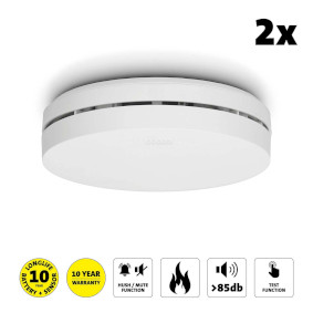Design smoke detector with 10 year battery 2-pack White
